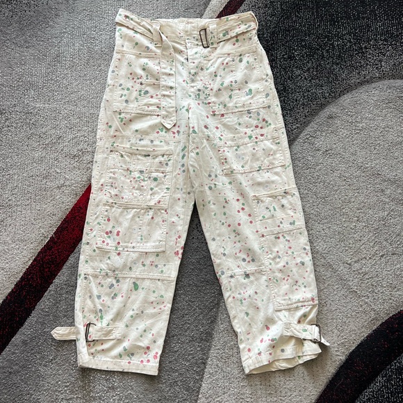 Free People Belted Painter Print Baggy Pants - Picture 4 of 7
